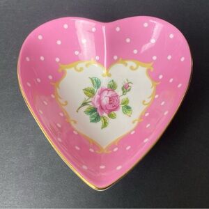 Royal Albert Cheeky Pink Heart Tray Trinket Candy Dish Hand Signed 5”